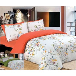 ΣΕΤ ΣΕΝΤΟΝΙΑ LE BLANC PREMIUM FLOWERS PEACH ΜΟΝΑ ΜΕ ΛΑΣΤΙΧΟ 100X200+33