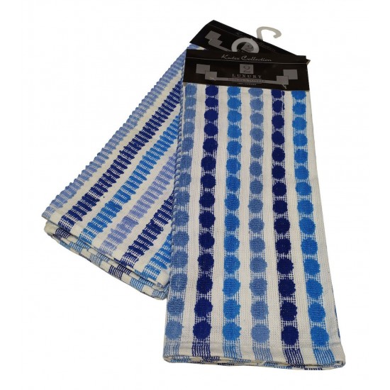 ΣΕΤ ΠΟΤΗΡΟΠΑΝΑ 2ΤΕΜ.ΚΟΜΒΟΣ ΠΕΤΣΕΤΕ LUXURY 100% COTTON 45X65 BLUE