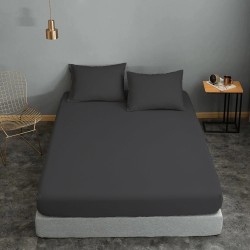 ΣΕΝΤΟΝΙ ΚΟΜΒΟΣ COTTON LINE ΜΟΝΟΧΡΩΜΟ ANTHRACES ΔΙΠΛΟ 200X240