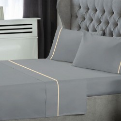 ΣΕΤ ΣΕΝΤΟΝΙΑ LEBLANC ΜΟΝΟΧΡΩΜΑ ΜΕ ΦΥΤΙΛΙ POLYCOTTON 50/50 TC144 LIGHT GREY ΥΠΕΡΔΙΠΛΑ 240X270