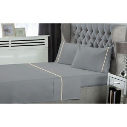 ΣΕΤ ΣΕΝΤΟΝΙΑ LEBLANC ΜΟΝΟΧΡΩΜΑ ΜΕ ΦΥΤΙΛΙ POLYCOTTON 50/50 TC144 LIGHT GREY ΥΠΕΡΔΙΠΛΑ 240X270