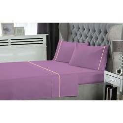 ΣΕΤ ΣΕΝΤΟΝΙΑ LEBLANC ΜΟΝΟΧΡΩΜΑ ΜΕ ΦΥΤΙΛΙ POLYCOTTON 50/50 TC144 LILAC ΥΠΕΡΔΙΠΛΑ 240X270