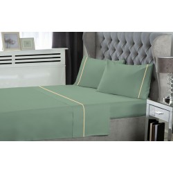 ΣΕΤ ΣΕΝΤΟΝΙΑ LEBLANC ΜΟΝΟΧΡΩΜΑ ΜΕ ΦΥΤΙΛΙ POLYCOTTON 50/50 TC144 GREEN ΥΠΕΡΔΙΠΛΑ 240X270