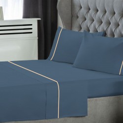 ΣΕΤ ΣΕΝΤΟΝΙΑ LEBLANC ΜΟΝΟΧΡΩΜΑ ΜΕ ΦΥΤΙΛΙ POLYCOTTON 50/50 TC144 DUSTY BLUE ΥΠΕΡΔΙΠΛΑ 240X270
