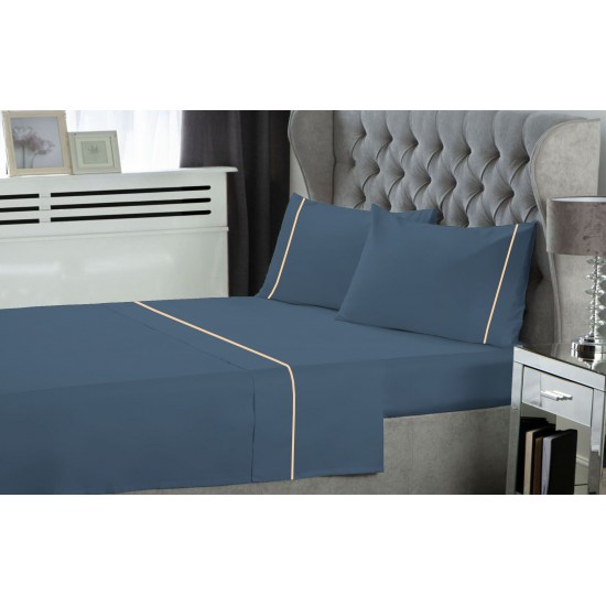 ΣΕΤ ΣΕΝΤΟΝΙΑ LEBLANC ΜΟΝΟΧΡΩΜΑ ΜΕ ΦΥΤΙΛΙ POLYCOTTON 50/50 TC144 DUSTY BLUE ΥΠΕΡΔΙΠΛΑ 240X270