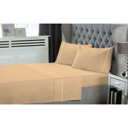 ΣΕΤ ΣΕΝΤΟΝΙΑ LE BLANC ΜΟΝΟΧΡΩΜΑ ΜΕ ΦΥΤΙΛΙ POLYCOTTON 50/50 TC144 SAND ΣΟΥΠΕΡ ΥΠΕΡΔΙΠΛΑ 270X300