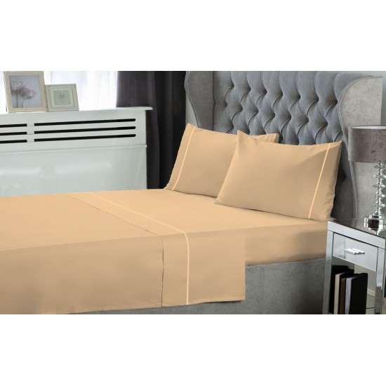 ΣΕΤ ΣΕΝΤΟΝΙΑ LE BLANC ΜΟΝΟΧΡΩΜΑ ΜΕ ΦΥΤΙΛΙ POLYCOTTON 50/50 TC144 SAND ΣΟΥΠΕΡ ΥΠΕΡΔΙΠΛΑ 270X300