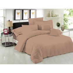ΣΕΝΤΟΝΙ ΜΕΜΟΝΟΜΕΝΟ LEBLANC ΜΟΝΟΧΡΩΜΟ POLYCOTTON 50/50 TC144 LIGHT BROWN ΥΠΕΡΔΙΠΛΟ 245X270