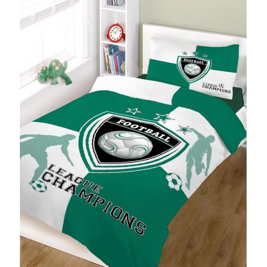 ΣΕΤ ΣΕΝΤΟΝΙΑ ΚΟΜΒΟΣ CHAMPIONS GREEN WHITE ΜΟΝΑ 160X240