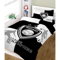 ΣΕΤ ΣΕΝΤΟΝΙΑ ΚΟΜΒΟΣ CHAMPIONS BLACK WHITE ΜΟΝΑ 160X240