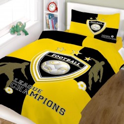 ΣΕΤ ΣΕΝΤΟΝΙΑ ΚΟΜΒΟΣ CHAMPIONS YELLOW BLACK ΜΟΝΑ 160X240