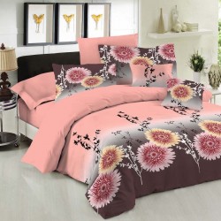 ΣΕΤ ΣΕΝΤΟΝΙΑ LE BLANC PREMIUM COTTON 100% CHRYSANTHEMUM PEACH ΜΟΝΑ ΜΕ ΛΑΣΤΙΧΟ 100X200+33