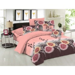 ΣΕΤ ΣΕΝΤΟΝΙΑ LE BLANC PREMIUM COTTON 100% CHRYSANTHEMUM PEACH ΜΟΝΑ ΜΕ ΛΑΣΤΙΧΟ 100X200+33