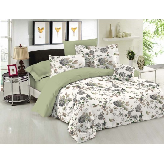 ΣΕΤ ΣΕΝΤΟΝΙΑ LE BLANC PREMIUM COTTON 100% ROSE OLIVE ΥΠΕΡΔΙΠΛΑ 240X270