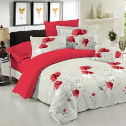 ΣΕΤ ΣΕΝΤΟΝΙΑ LE BLANC PREMIUM COTTON 100% ANEMONE RED ΥΠΕΡΔΙΠΛΑ ΜΕ ΛΑΣΤΙΧΟ 160X200+33