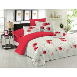 ΣΕΤ ΣΕΝΤΟΝΙΑ LE BLANC PREMIUM COTTON 100% ANEMONE RED ΥΠΕΡΔΙΠΛΑ ΜΕ ΛΑΣΤΙΧΟ 160X200+33