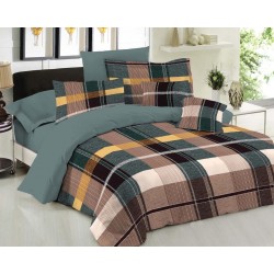 ΣΕΤ ΣΕΝΤΟΝΙΑ LE BLANC PREMIUM COTTON 100% SQUARES GREEN ΥΠΕΡΔΙΠΛΑ 240X270