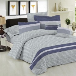 ΣΕΤ ΣΕΝΤΟΝΙΑ LE BLANC PREMIUM COTTON 100% BROOKLYN ICE ΥΠΕΡΔΙΠΛΑ ΜΕ ΛΑΣΤΙΧΟ 160X200+33
