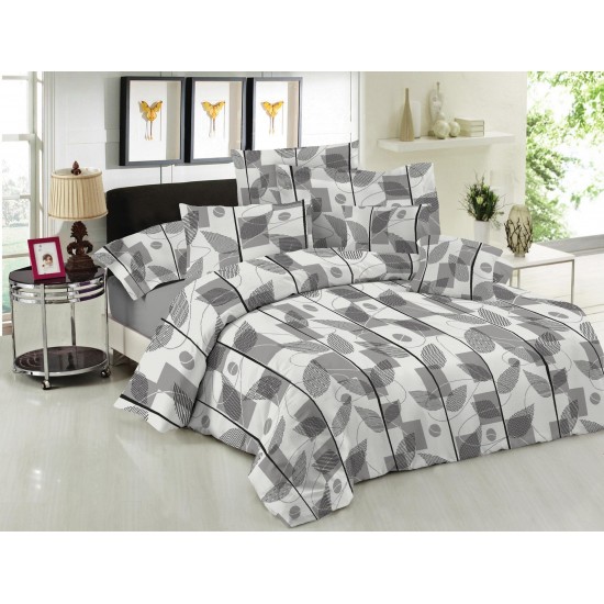 ΣΕΤ ΣΕΝΤΟΝΙΑ LE BLANC PREMIUM COTTON 100% LEAVES GREY ΥΠΕΡΔΙΠΛΑ 240X270