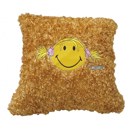 ΜΑΞΙΛΑΡΙ ΔΙΑΚΟΣΜΗΤΙΚΟ ΚΟΜΒΟΣ 100% POLYESTER 45X45 SMILEY FACE YELLOW