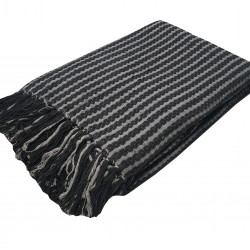 ΡΙΧΤΑΡΙ ΥΦΑΝΤΟ ΚΟΜΒΟΣ ΒΑΜΒΑΚΕΡΟ ΙΝΔΙΑΣ 2Θ BLACK - LIGHT GREY 180X250