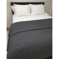 ΚΟΥΒΕΡΤΑ ΥΦΑΝΤΗ ΚΟΜΒΟΣ ΒΑΜΒΑΚΕΡΗ ΙΝΔΙΑΣ BLACK - LIGHT GREY ΥΠΕΡΔΙΠΛΗ 240X250