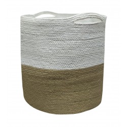 ΚΑΛΑΘΙ ΠΛΕΚΤΟ ΚΟΜΒΟΣ 100% ΒΑΜΒΑΚΙ BEIGE - WHITE 40X40