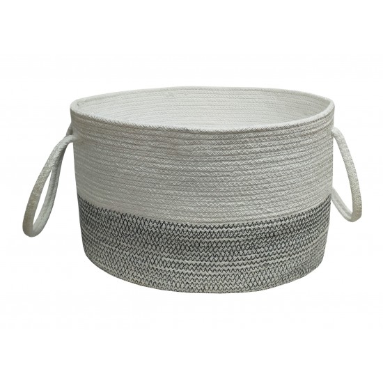 ΚΑΛΑΘΙ ΠΛΕΚΤΟ ΚΟΜΒΟΣ 100% ΒΑΜΒΑΚΙ WHITE - GREY 25X25X40