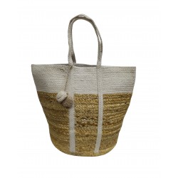 ΤΣΑΝΤΑ ΘΑΛΑΣΣΗΣ ΚΟΜΒΟΣ 100% ΓΙΟΥΤΑ NATURAL - OFF WHITE 40X50 - DESIGN 10
