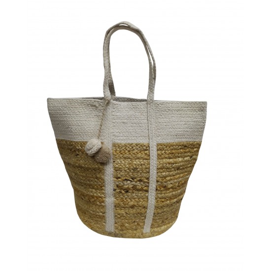 ΤΣΑΝΤΑ ΘΑΛΑΣΣΗΣ ΚΟΜΒΟΣ 100% ΓΙΟΥΤΑ NATURAL - OFF WHITE 40X50 - DESIGN 10