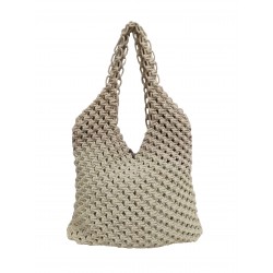 ΤΣΑΝΤΑ MACRAME ΚΟΜΒΟΣ 100% ΒΑΜΒΑΚΙ NATURAL PLAIN 40X35