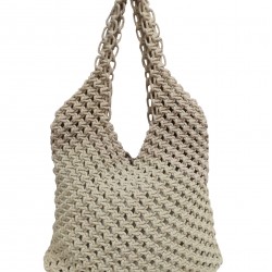 ΤΣΑΝΤΑ MACRAME ΚΟΜΒΟΣ 100% ΒΑΜΒΑΚΙ NATURAL PLAIN 40X35