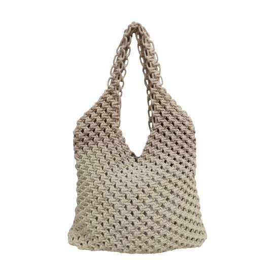 ΤΣΑΝΤΑ MACRAME ΚΟΜΒΟΣ 100% ΒΑΜΒΑΚΙ NATURAL PLAIN 40X35