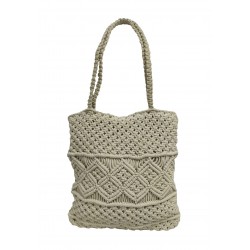 ΤΣΑΝΤΑ MACRAME ΚΟΜΒΟΣ 100% ΒΑΜΒΑΚΙ NATURAL WITH ZIP 40X35