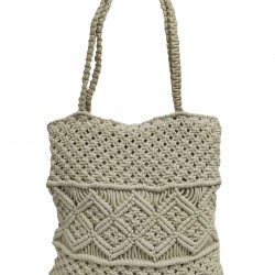ΤΣΑΝΤΑ MACRAME ΚΟΜΒΟΣ 100% ΒΑΜΒΑΚΙ NATURAL WITH ZIP 40X35