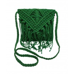 ΤΣΑΝΤΑ MACRAME ΚΟΜΒΟΣ 100% ΒΑΜΒΑΚΙ GREEN 25X20