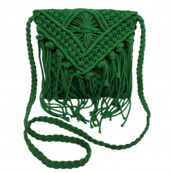 ΤΣΑΝΤΑ MACRAME ΚΟΜΒΟΣ 100% ΒΑΜΒΑΚΙ GREEN 25X20