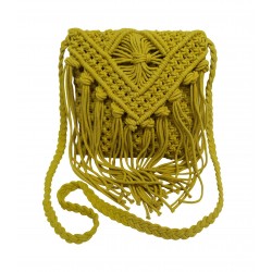 ΤΣΑΝΤΑ MACRAME ΚΟΜΒΟΣ 100% ΒΑΜΒΑΚΙ YELLOW 25X20