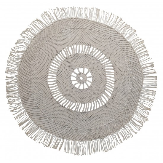 ΧΑΛΙ MACRAME ΚΟΜΒΟΣ ΣΤΡΟΓΓΥΛΟ 100% COTTON NATURAL Φ150