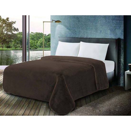 ΚΟΥΒΕΡΤΑ ΚΟΜΒΟΣ ΒΕΛΟΥΤΕ 600GR ΥΠΕΡΔΙΠΛΗ 220X240 COFFEE QUARTZ
