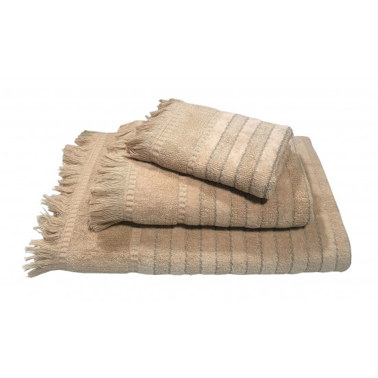 ΠΕΤΣΕΤΑ LE BLANC ΠΕΝΝΙΕ ΖΑΚΑΡ 550GR/M2 PAROS BEIGE ΠΡΟΣΩΠΟΥ 50X90