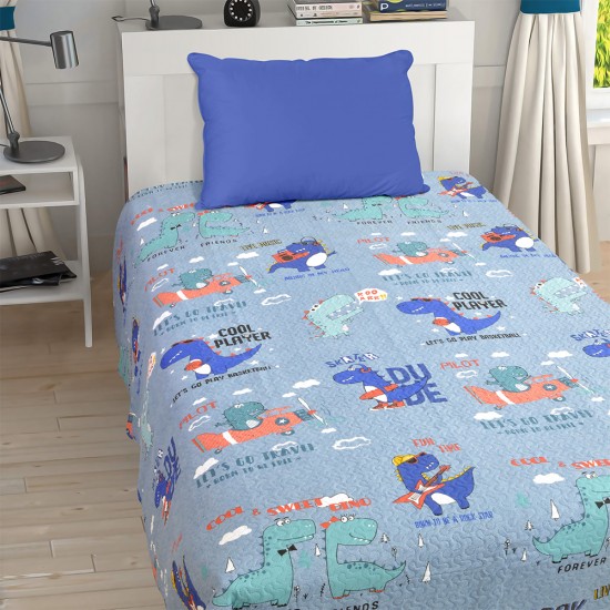 ΚΟΥΒΕΡΛΙ JURASSIC GREEN-GREY  160X220