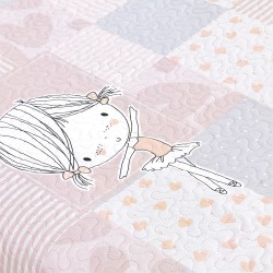 ΚΟΥΒΕΡΛΙ GIRLY PINK-GREY 160X220