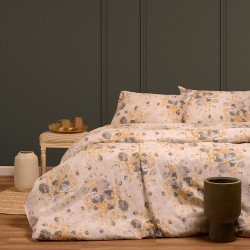 ΣΕΤ ΣΕΝΤΟΝΙΑ ΦΑΝΕΛΕΝΙΑ ΜΟΝΑ (Λ) PEONIA GREY (100X200+30)