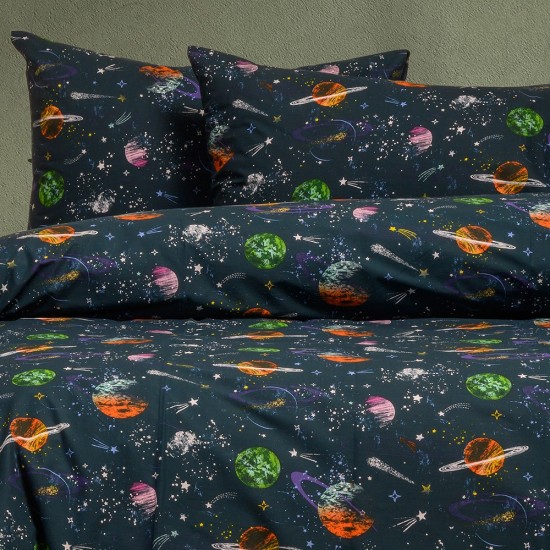 ΣΕΤ ΣΕΝΤΟΝΙΑ ΜΟΝΑ (Λ) INTERSTELLAR BLUE KIDS LINE (100X200+32)