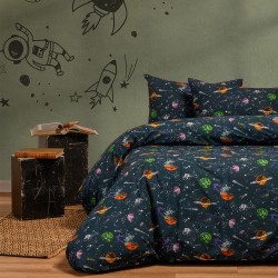 ΣΕΤ ΣΕΝΤΟΝΙΑ ΜΟΝΑ (Λ) INTERSTELLAR BLUE KIDS LINE (100X200+32)
