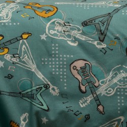 ΣΕΤ ΣΕΝΤΟΝΙΑ ΦΑΝΕΛΕΝΙΑ ΜΟΝΑ (Λ) MUSIC PETROL (100X200+30) WINTER LINE KIDS
