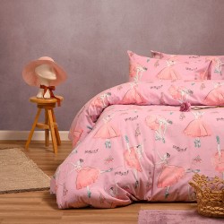 ΣΕΤ ΣΕΝΤΟΝΙΑ ΦΑΝΕΛΕΝΙΑ ΜΟΝΑ (Λ) BALLET PINK (100X200+30) WINTER LINE KIDS
