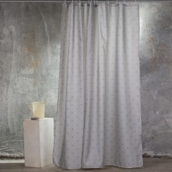 ΚΟΥΡΤΙΝΑ ΜΠΑΝΙΟΥ 180X180 DOTS SILVER