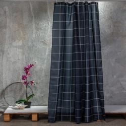 ΚΟΥΡΤΙΝΑ ΜΠΑΝΙΟΥ 180X180 CHECK BLACK